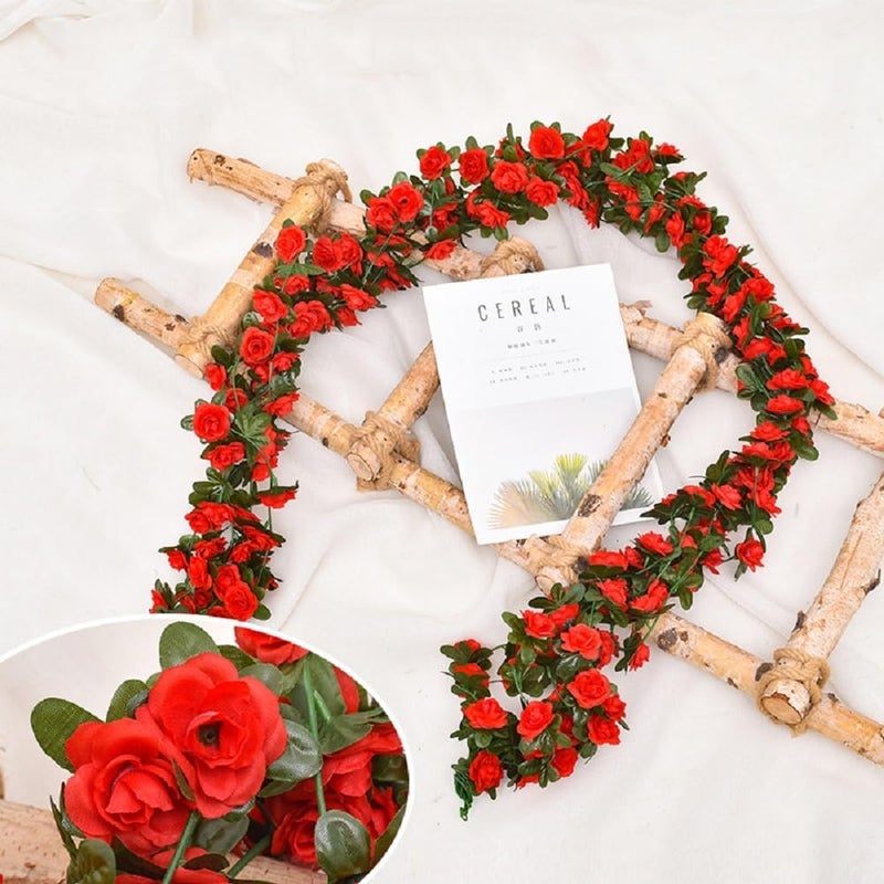 WEISPARK Artificial Flowers - 4pcs 8.2 FT Fake Rose Vine Flower Plants Hanging Rose Ivy for Home Hotel Office Wedding Party Garden Craft Art Décor - Image 5