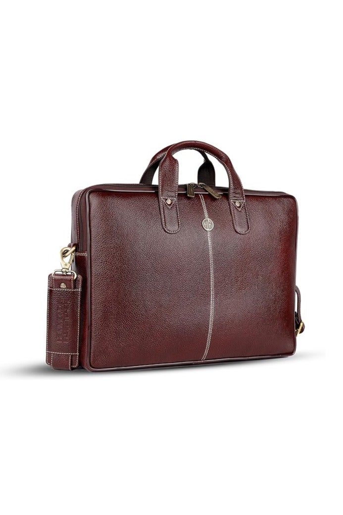 HAMMONDS FLYCATCHER Leather Laptop Bag for Men - Office Bag, Brown Color - Fits Up to 14/15.6 Inch Laptop/MacBook - Laptop Messenger Bags/Leather Bag for Men with Adjustable Shoulder Strap  - Image 1
