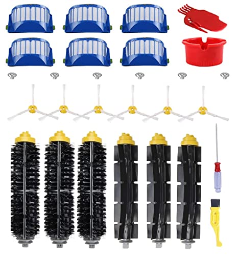 ANBOO Replacement Parts for iRobot Roomba 600 Series 694 692 690 680 660 665 651 650 614 & 500 Series 595 585 564,Includ Side Brush, Bristle Brush and Flexible Beater Brush, Filter and Screw, Cleaning Tool - Image 1