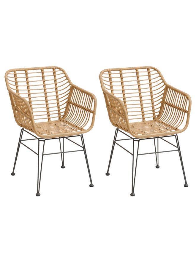 Hesperide Lambada Woven Resin Garden Armchair Sesame and Graphite 82 x 60 x 56 cm 165682 - Image 2