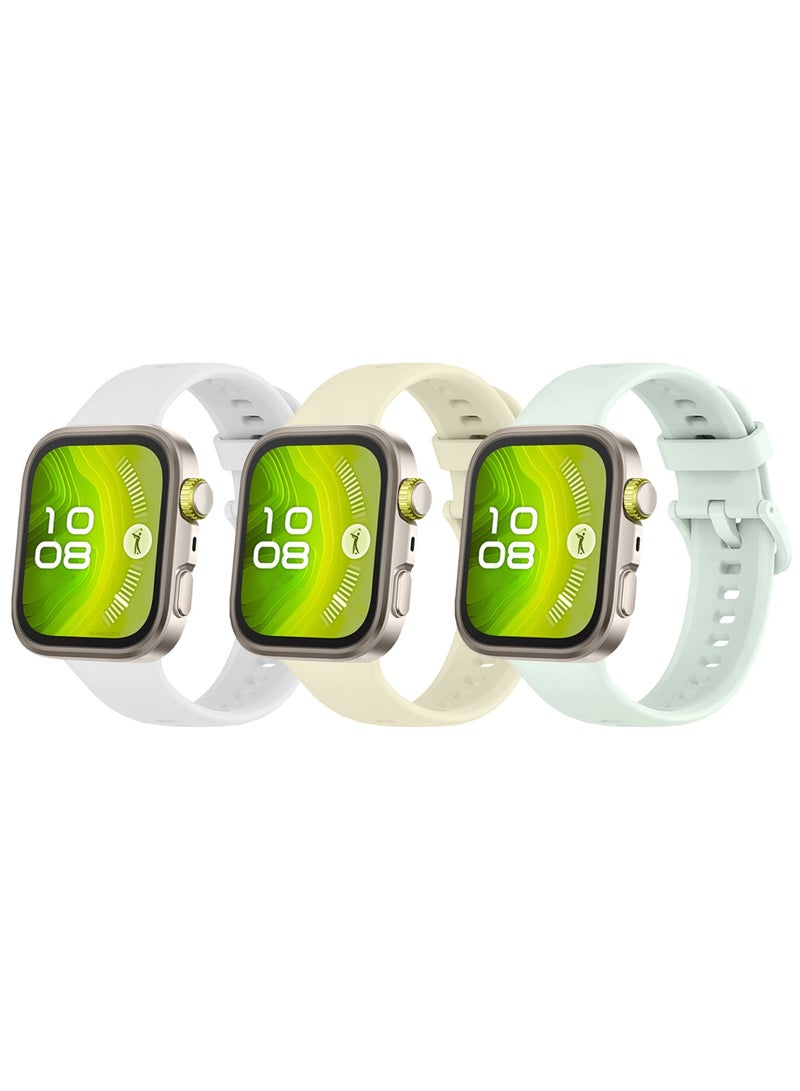 CATANES 3Packs Wristband for Huawei Watch Fit 3/Fit 4/Fit 4 Pro Bands, Silicone Bracelet Quick Release Arm Band, Replacement Smartwatch Band Quick Release Sport Straps - 3 Colours - Image 3