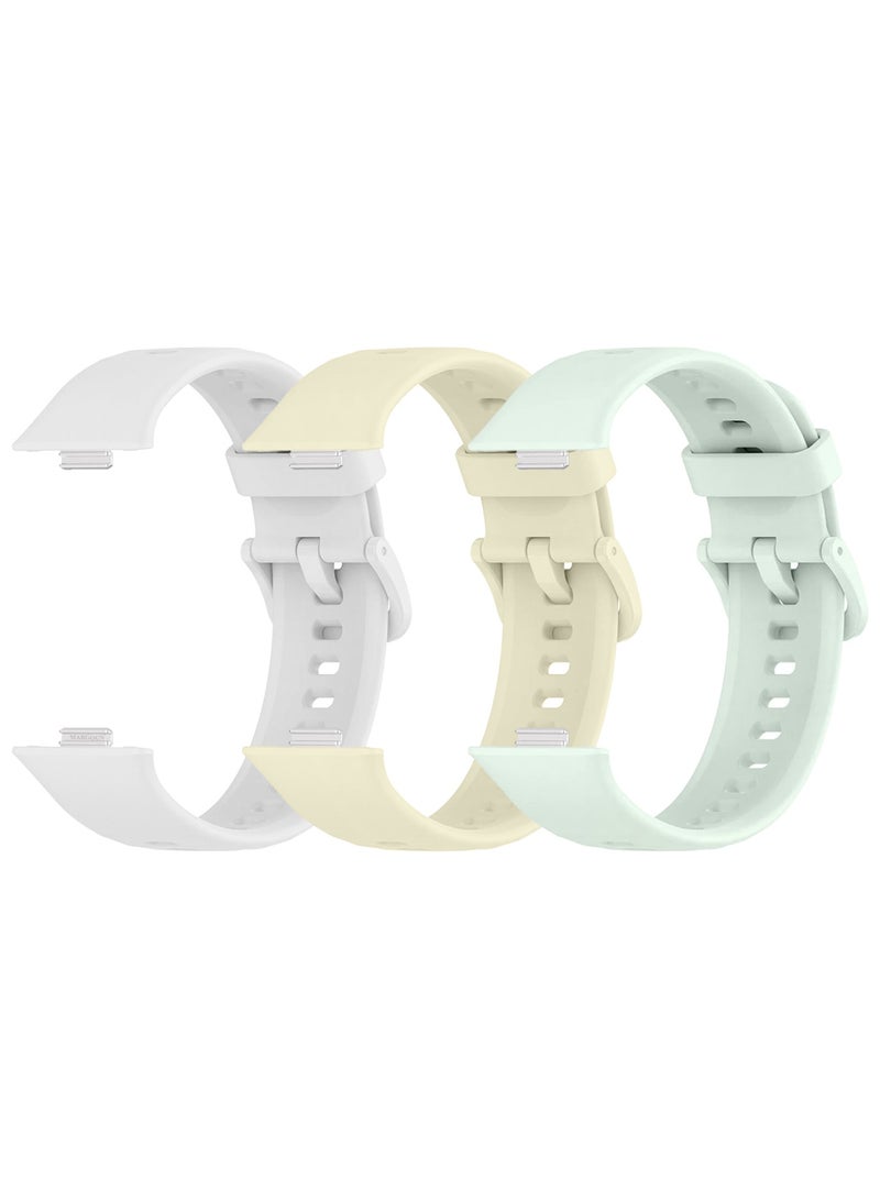 CATANES 3Packs Wristband for Huawei Watch Fit 3/Fit 4/Fit 4 Pro Bands, Silicone Bracelet Quick Release Arm Band, Replacement Smartwatch Band Quick Release Sport Straps - 3 Colours - Image 1