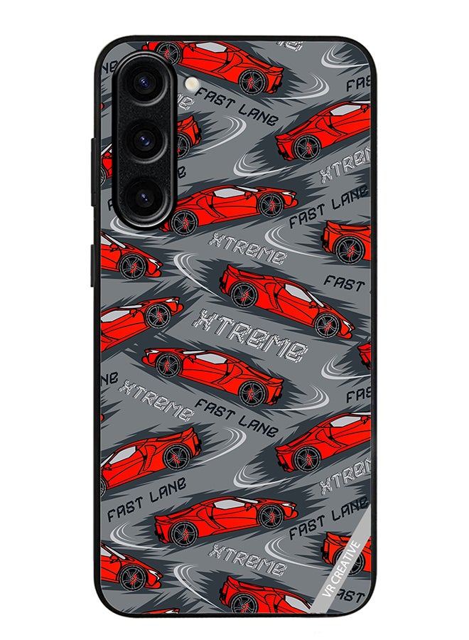 VR CREATIVE Protective Case Cover For Samsung Galaxy S23 FE Abstract Seamless Pattern With Sport Cars Design Multicolour - Image 1
