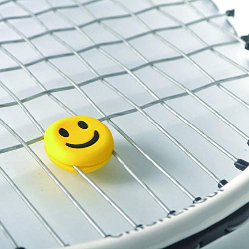 Acxico 8 pcs Silicone Rubber Smile Face Tennis Racquet Vibration Dampener Shock Absorber(4 Smiley Yellow + 4 Surprise Yellow) - Image 3