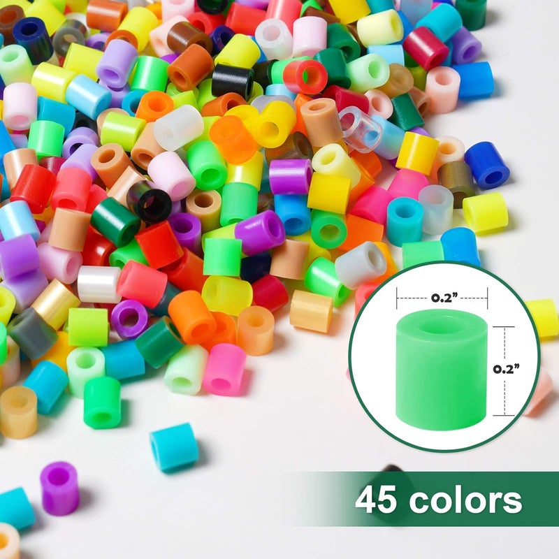 Tomorotec 36000 Pcs Value Pack Fuse Beads 45 Colors, Bulk Assorted Multicolor Fuse Beads for Kids and Chilren Crafts with Ironing Papaer - Image 2