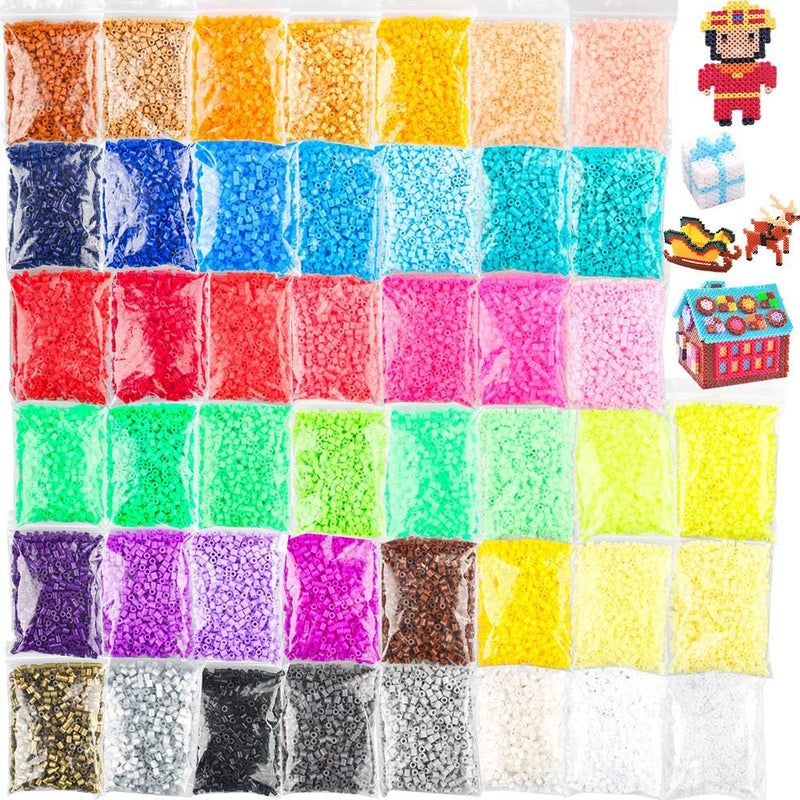Tomorotec 36000 Pcs Value Pack Fuse Beads 45 Colors, Bulk Assorted Multicolor Fuse Beads for Kids and Chilren Crafts with Ironing Papaer - Image 1