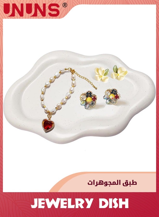 UNUNS Ceramic Jewelry Dish For Women,Jewelry Tray Trinket Dish,Cloud Tray Jewelry Plate,Watch Keys Tray Ring Dish Holder For Mother's Day Birthday Gift - Image 1