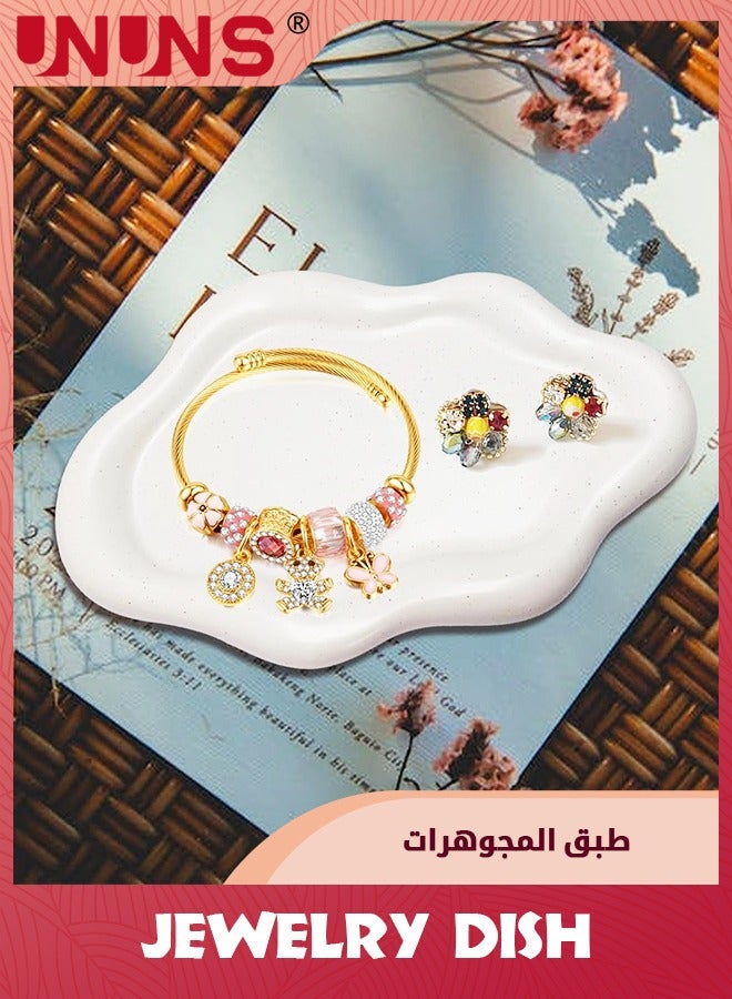 UNUNS Ceramic Jewelry Dish For Women,Jewelry Tray Trinket Dish,Cloud Tray Jewelry Plate,Watch Keys Tray Ring Dish Holder For Mother's Day Birthday Gift - Image 2