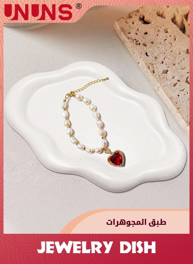 UNUNS Ceramic Jewelry Dish For Women,Jewelry Tray Trinket Dish,Cloud Tray Jewelry Plate,Watch Keys Tray Ring Dish Holder For Mother's Day Birthday Gift - Image 4