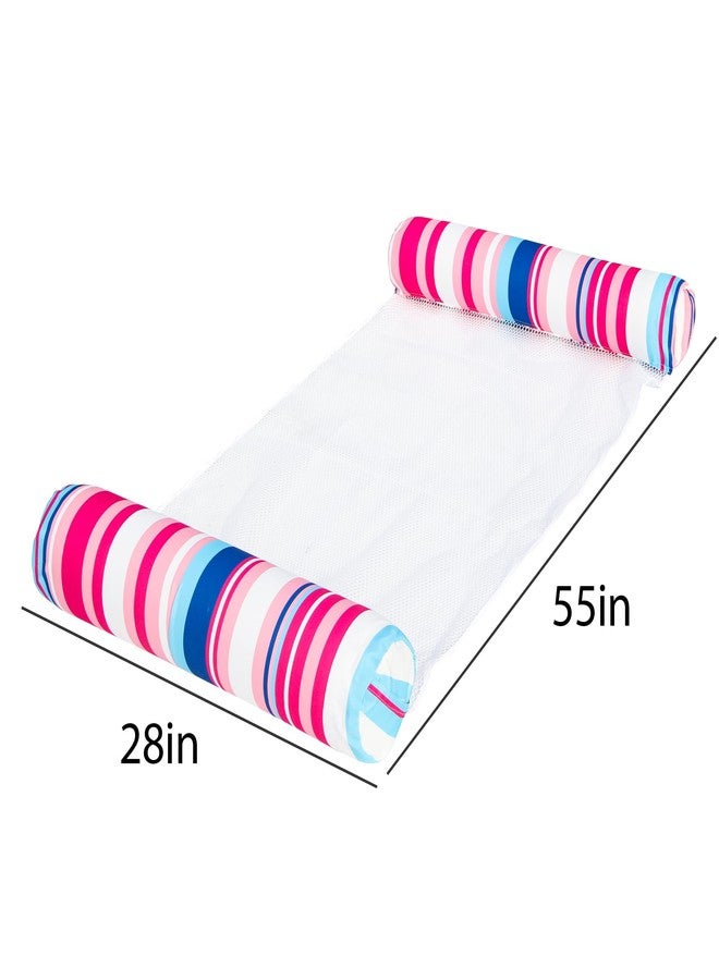 FindUWill 2Pack Fabric Pool Floats with Headrest - 55'' Large Inflatable Lake Pool Floatie Raft, Fabric Swimming Pool Floaties Lounge for Adults Pool Party Supplies (Hot Pink&SkyBlue) - Image 4