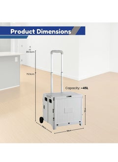 Home Smart Home Smart Foldable Storage Shopping Cart Multifunctional Storage Cart Portable And Lightweight For Groceries Travel Picnic Camping Office Classic Edition (Green)  - Image 2