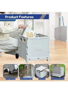 Home Smart Home Smart Foldable Storage Shopping Cart Multifunctional Storage Cart Portable And Lightweight For Groceries Travel Picnic Camping Office Classic Edition (Green)  - Image 4