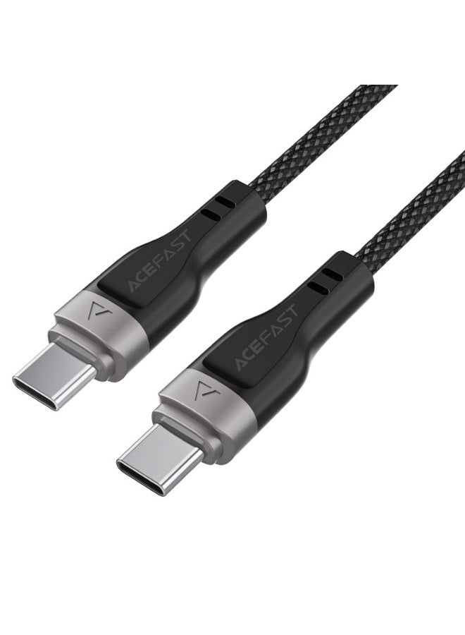 أسيفاست كابل شحن وبيانات C11-04 USB-A إلى USB-C، شحن سريع 60 وات، سبيكة زنك + PVC + جديلة نايلون بطول 1.2 متر، جديلة مغناطيسية - أسود - Image 1