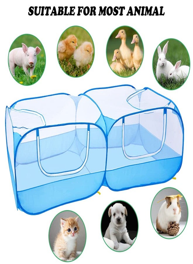LISINAN Portable Chicken Coop Chicken Run with Removable Bottom,Large Foldable Pet Enclosure for Puppy Duck Kitten Rabbits Indoor Outdoor Yard(Blue) - Image 3