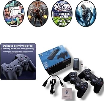 Smartcam M33 2.4G Wireless Game Stick Handheld Game with 4K 3D TV Output, 45 Emulators, 30, 000+ Games, 360° Universal Rocker, 2 Gamepads, Black - Image 1