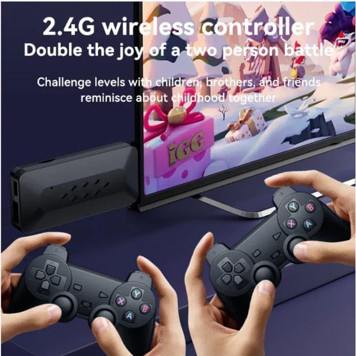 Smartcam M33 2.4G Wireless Game Stick Handheld Game with 4K 3D TV Output, 45 Emulators, 30, 000+ Games, 360° Universal Rocker, 2 Gamepads, Black - Image 4