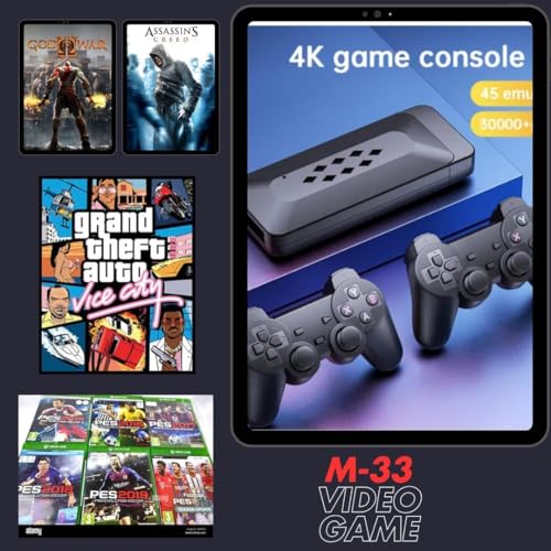Smartcam M33 2.4G Wireless Game Stick Handheld Game with 4K 3D TV Output, 45 Emulators, 30, 000+ Games, 360° Universal Rocker, 2 Gamepads, Black - Image 5