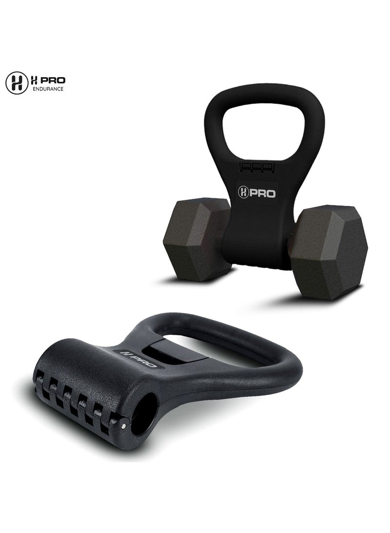 H PRO Adjustable Kettlebell Handle| Dumbbell to Kettlebell Conversion Grip| Portable Dumbbell Holder - Image 1