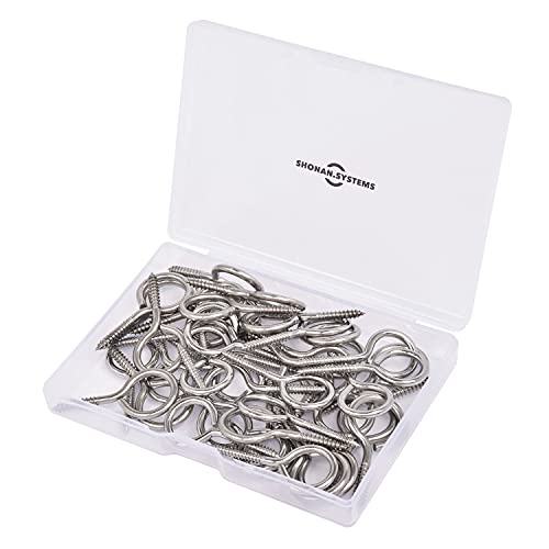 Shonan.Systems SHONAN 1.57" Stainless Steel Eye Screws for Wood, 30 Pcs Screw Eye Hooks, Indoor & Outdoor Use, 17 Lbs Capacity - Image 5