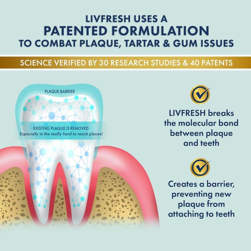 LIVFRESH Toothpaste Gel, Clinically Proven to Remove Plaque 250% Better, Improves Gum Health 190% Better, Prevents & Reduces Tartar, Freshens Breath, SLS Free Dental Gel, Wintergreen, 2 Pack - Image 3