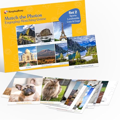 Keeping Busy Match The Photos with Fun Facts Set 2 Dementia Activities for Seniors Dementia Products for Elderly Alzheimers Products for Elderly Memory Games for Seniors Memory Games for Adults - Image 1