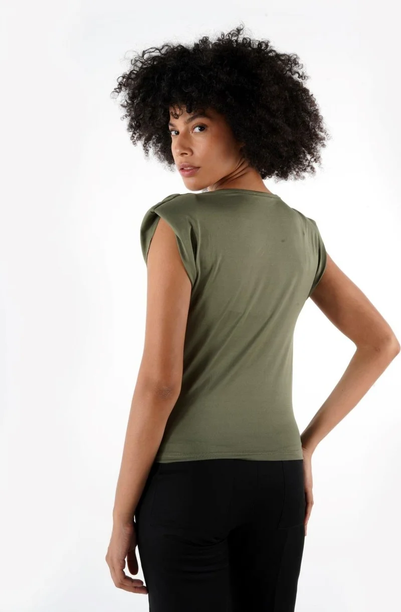 Alexander Gardi Cowl Neck Padded Flowy Blouse (B24-0081)