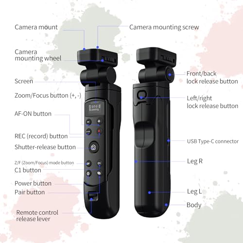 AODELAN for Sony Camera Tripod with Rechargeable Shutter Release,AODELAN Shooting Grip Wireless Remote Control Handle for A7C,A7III,ZV-1,ZV-E10,ZV-1F,A6100,A6400,A6700,A7IV,RX100 VII,A9,A9 II,DSC-RX0 II - Image 5