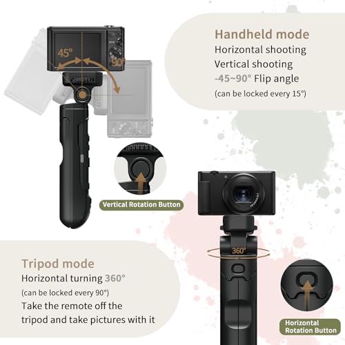 AODELAN for Sony Camera Tripod with Rechargeable Shutter Release,AODELAN Shooting Grip Wireless Remote Control Handle for A7C,A7III,ZV-1,ZV-E10,ZV-1F,A6100,A6400,A6700,A7IV,RX100 VII,A9,A9 II,DSC-RX0 II - Image 2