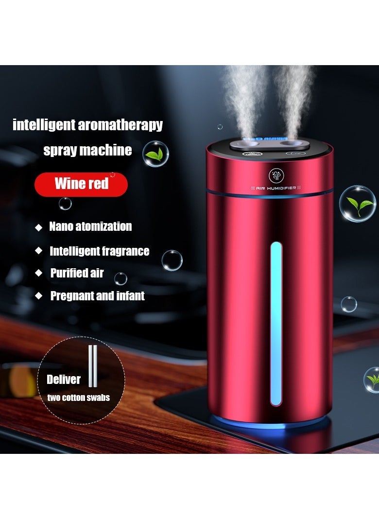 NIBEMINENT Car Aromatherapy Diffusers for Essential Oils, 450ml Small Humidifier, Mini USB Air Scent Small Humidifier LED 7 Color Changing,Dual Mist Ports, AI Smart Start,for Car Room Home Office Bedroom  - Image 1