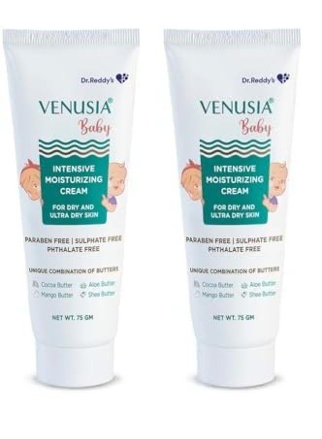 VENUSIA Dr. Reddy's VENUSIA Baby Intensive Moisturizing Cream | Safe, Hydrating and Gentle | Goodness of Shea, Aloe, Cocoa and Mango Butters | Soothes Baby Skin | 75g (Pack of 2) - Image 1