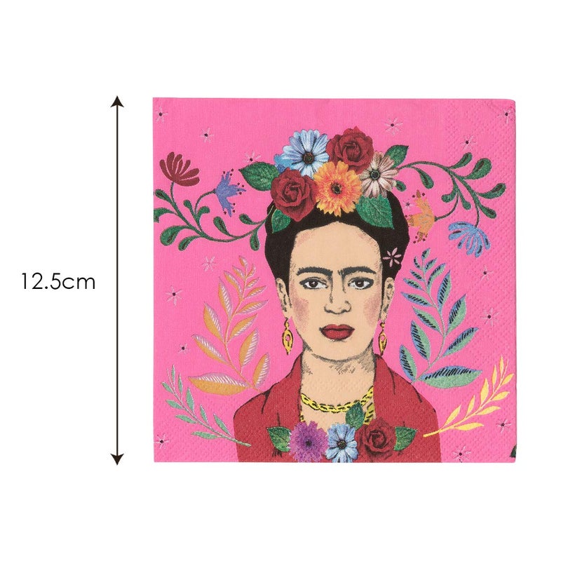Talking Tables Boho-CNAPKIN Frida Kahlo Napkins | 20 Pack, Paper, Pink - Image 2