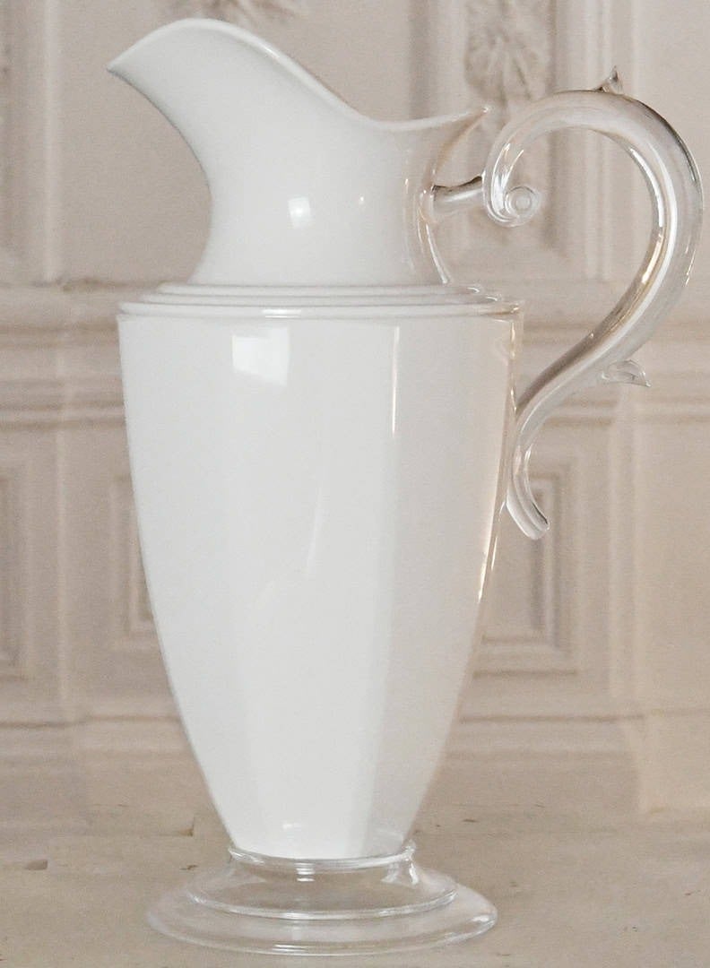 Baci milano Elizabeth White Pitcher – 1.75 L (Ø 14 cm, H 30.5 cm) – Aqua Collection