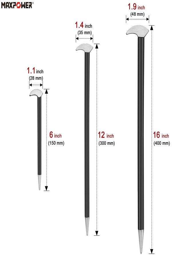 مجموعة أدوات رفع MAXPOWER ذات الرأس الدوارة، 3 قطع، 6 بوصات، 12 بوصة، 16 بوصة - Image 2
