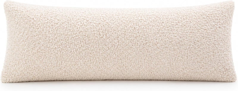 Reafort غطاء وحافظة وسادة Reafort Ultra Soft Sherpa بحجم 21"x54" بسحاب (لون كريمي) - Image 3