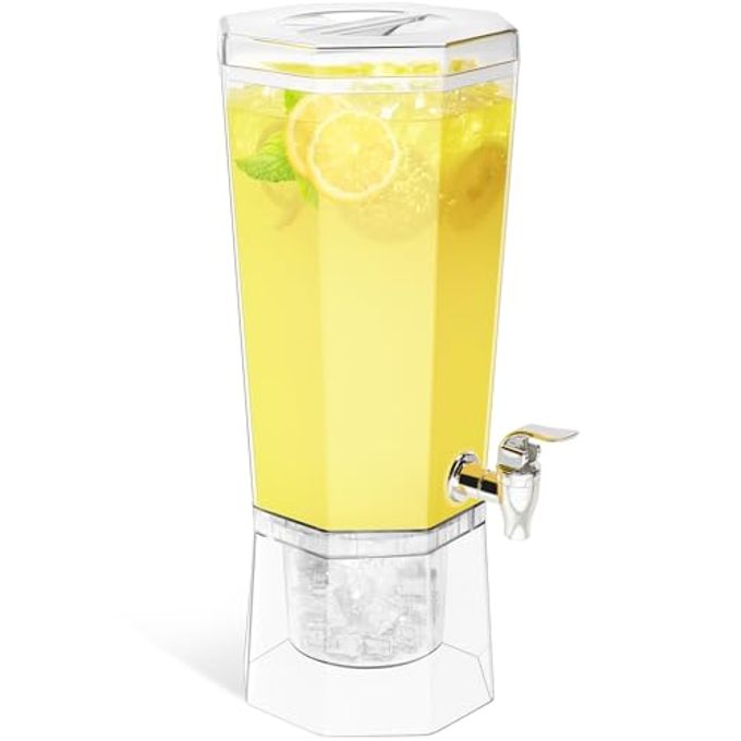 Lifewit 1.6 Gallon Drink Dispenser for Parties, 6L Plastic Beverage Container with Stand for Juice/Tea/Soda & Lemonade, Clear Water Pitcher with Spigot for Mimosa Bar Hosting 39 x 16 cm/15x6"
