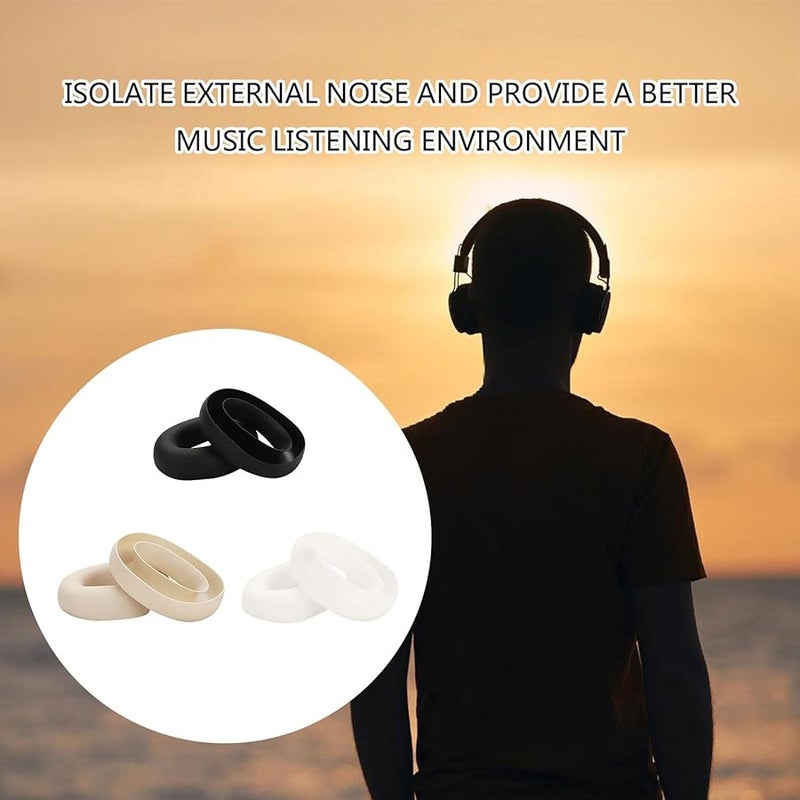 Black Soft Silicone Ear Cushion Covers for Headphones Protection Against Dirt and Oil - Image 3