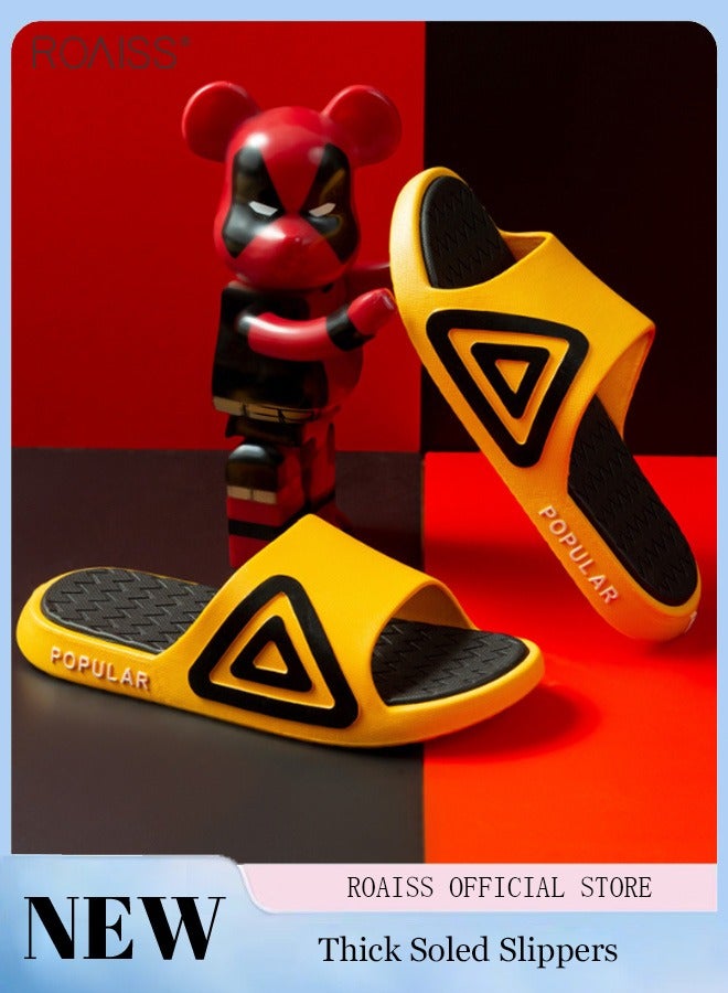 roaiss Non Slip Slippers for Lovers in Summer Thick Soled Wearable Fashionable External Sandals High Elastic Soft Bathroom Slippers - Image 5
