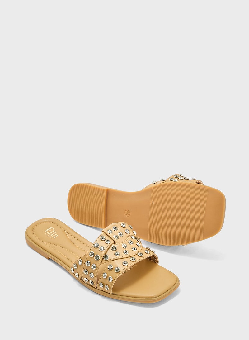 ELLA Studded Flat Sandal  - Image 3