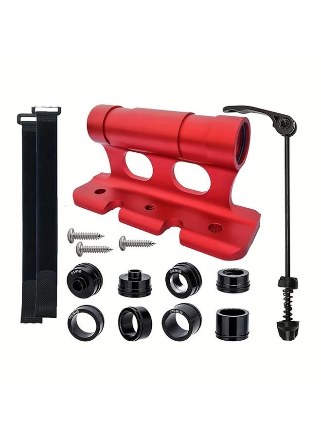 حامل الشوكة الأمامية للإطلاق السريع للدراجة الهوائية الحمراء مع محور مرور وحامل 4 محولات حامل دراجة ثقيل - Image 1