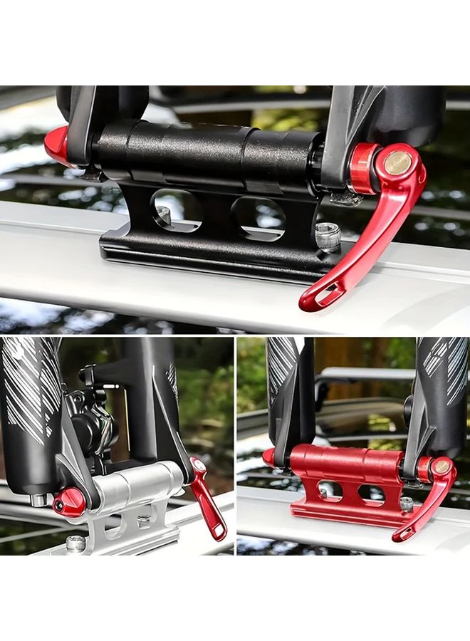 حامل الشوكة الأمامية للإطلاق السريع للدراجة الهوائية الحمراء مع محور مرور وحامل 4 محولات حامل دراجة ثقيل - Image 4