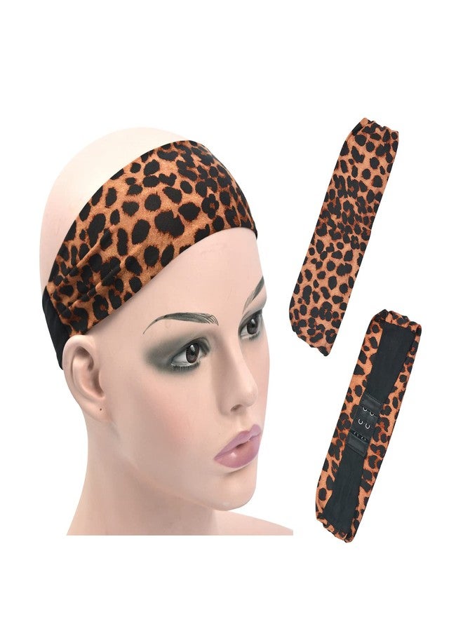 YTBYT Leopard Print Headbands for Wigs Ice Silk Lace Melting Bands with Removable Hook Adjustable Wig Bands for Headband Wig (A-3) - Image 1