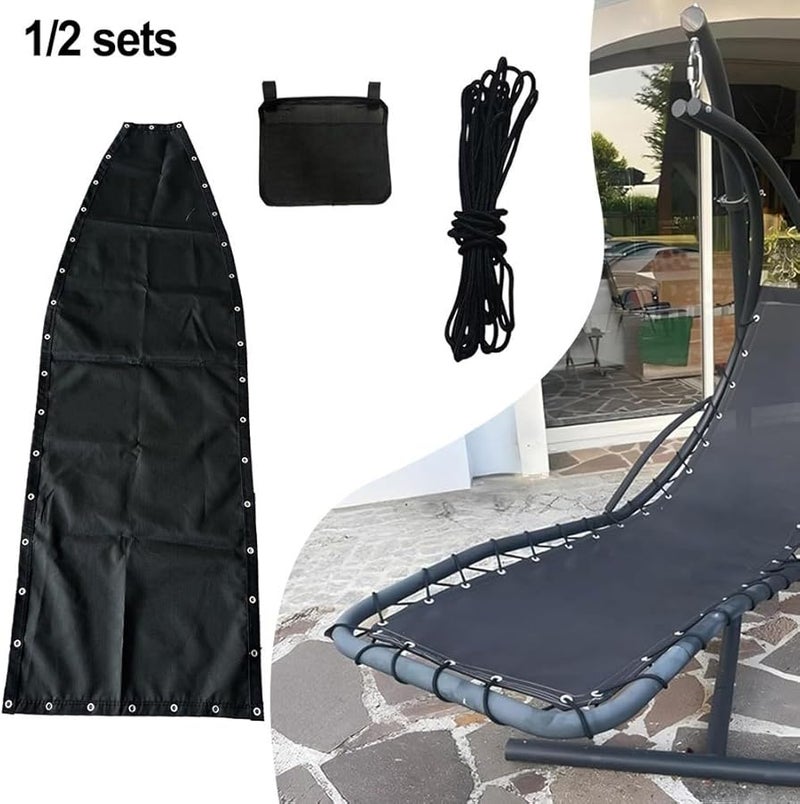 Black Replacement Cloth Seat Base For Hanging Swing Chair 2pcs With Pockets - Image 5