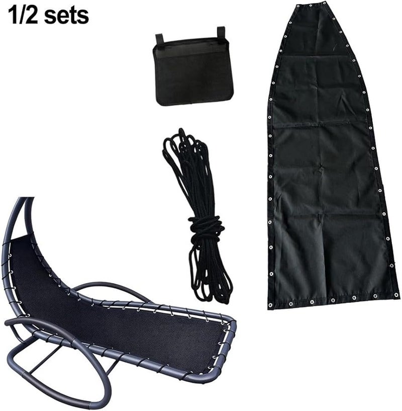 Black Replacement Cloth Seat Base For Hanging Swing Chair 2pcs With Pockets - Image 4