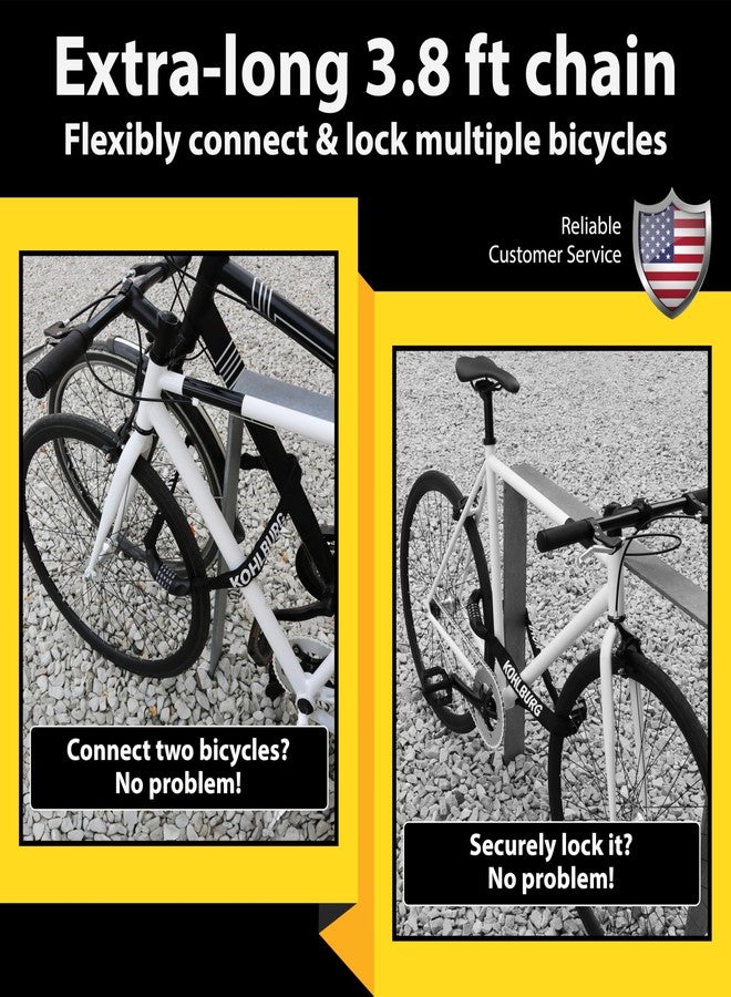 KOHLBURG Very long combination lock 115 cm long and 6 mm thick with number code - strong chain lock with combination - robust bicycle lock with combination for bicycle and e-bike - Image 3