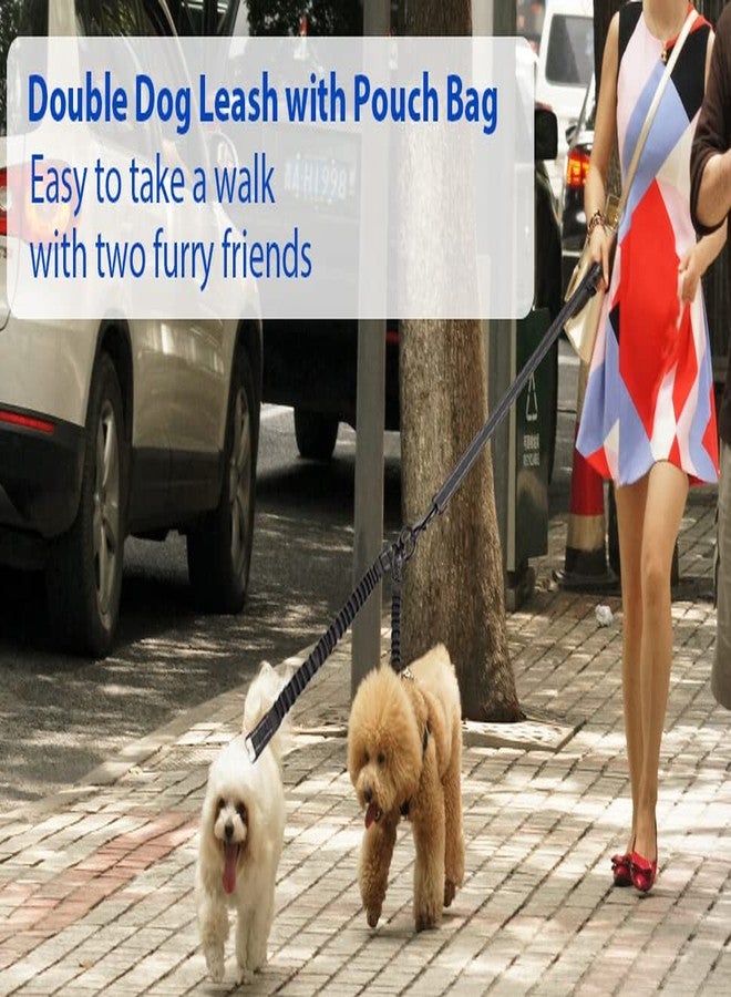 YAODHAOD Double Dog Leash for Two Dogs, 360° Swivel No Tangle with Soft Handle,Shock Absorbing Bungee Reflective Heavy 2 Dog Leashes, Walking & Training Leash Two Dogs Splitter (Black) - Image 3