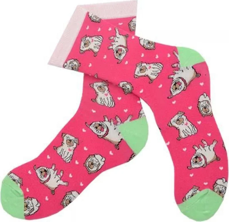 Dode Flora Bulldog Dog Patterned Socks Men's Long Socks Clb