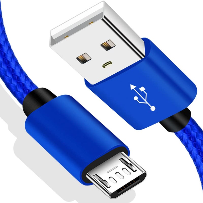 كابل من نوع Micro USB لشحن أجهزة Fire 7 وHD 8 اللوحية وقارئ Oasis الإلكتروني وMP3 وهاتف Samsung Galaxy S7، كابل شحن كمبيوتر سريع مضفر لأجهزة Android ولأجهزة Smart TV Sticks وRoku وS6، عبوة مزدوجة بطول 6.6 قدم. - Image 1