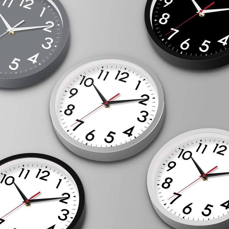Daxsmy Wall Clock  Modern Wall Clocks Battery Operated  10 Inch Simpel Silent Non-Ticking Clock Decorative For Kitchen  Office  Outdoor  Bedroom  Living Room  School  Classroom(Silver) - Image 2