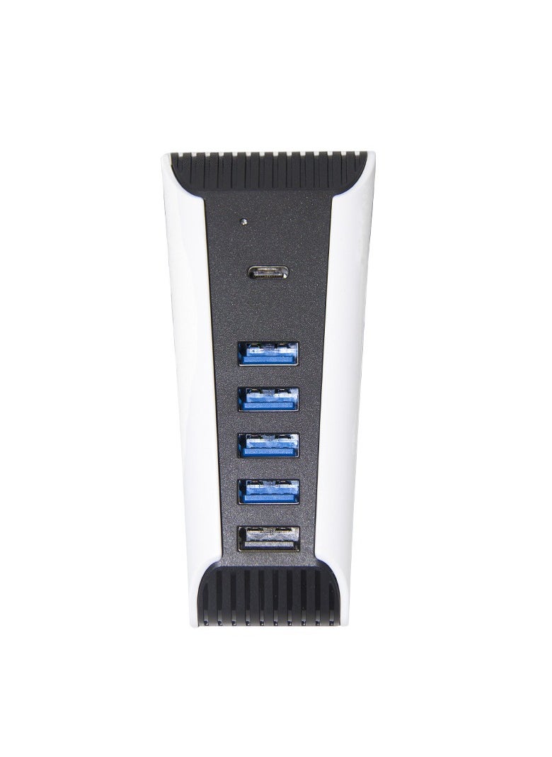 General - PS5 USB Hub 5-Port USB Extender, USB High-Speed Expansion Hub Charger USB Extender Compatible Playstation 5 Game Console Accessories PS5 Converter Fast Transfer Multiport Hub Splitter - Image 1