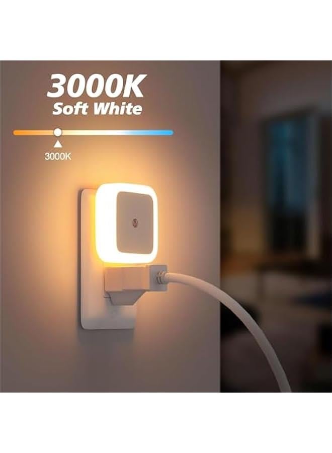 مصباح ليلي LED يثبت في الحائط مع مستشعر تلقائي من الغسق الى الفجر لغرفة نوم الاطفال والحمام والرواق والسلالم والمطبخ اكسين ابيض دافئ عبوة قطعتين - Image 2